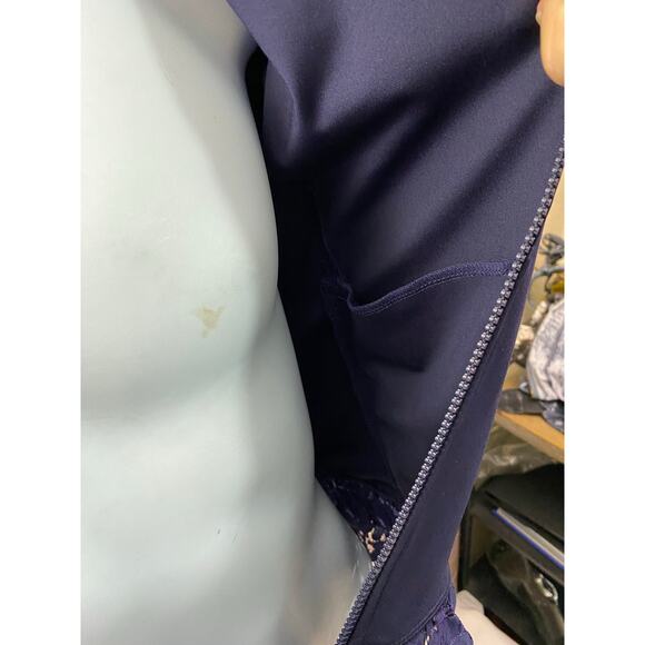 $188 KATE SPADE New York Womens Small Eyelet JACKET Zip NAVY BLUE Stretch - Picture 8 of 12